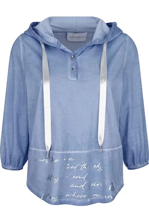 AMY VERMONT Ženy S dlouhým rukávem - Tričko s kapucí Světle modrá
