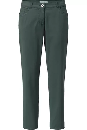 Janet & Joyce Ženy Úzké nohavice - Kalhoty v Slim Fit střihu Tmavá zelená