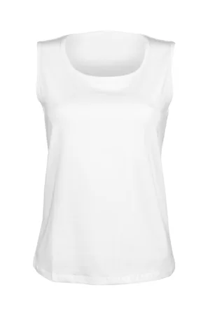 Dress In Ženy Se širokými ramínky - Top vysoký podíl bavlny Bílá