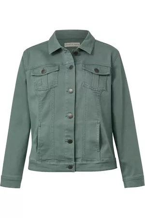 Janet & Joyce Ženy Džínové bundy - Džínová bunda s módním color denim Olivová