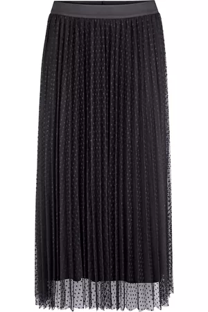 ALBA MODA Ženy Midi - Sukně s efektivně barevně sladěnými puntíky Černá