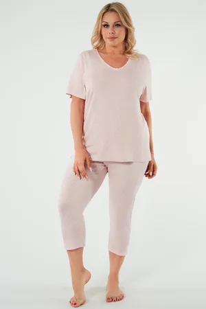 Italian Fashion Dámské pyžamo Puntini - tříčtvrteční tarorůžová 2X
