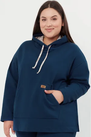 Italian Fashion Bavlněná dámská mikina agos - s kapucí odrá 2X