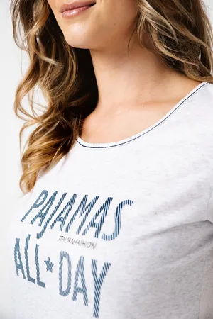 Italian Fashion Dámské pyžamo Glamour axi - krátké větle šedá 2X
