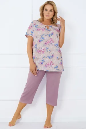 Italian Fashion Dámské pyžamo Inger - bavlna větle fialová 2X