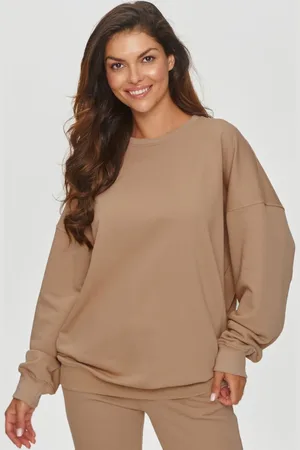 Makadamia Dámská mikina volného střihu akadamia 859 Cappuccino One size