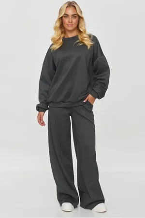 Makadamia Dámská oversize souprava akadamia 856 - tm. šedá (40)