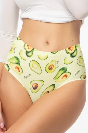 Julimex Kalhotky Avocado - vyšší pas větle zelená 2X