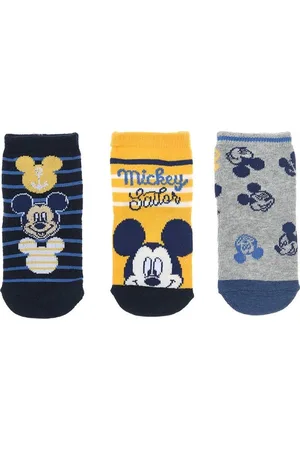 Mickey Mouse Trojbalení ponožek pro miminka - modrá/žlutá/šedá