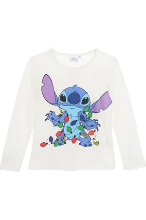 Lilo & Stitch Bílé hřejivé dívčí tričko Christmas Stitch