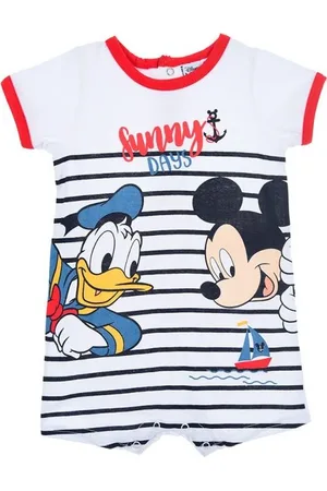 Mickey Mouse Bílé pruhované chlapecké body Disney Baby
