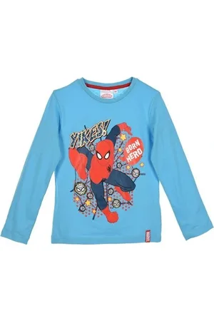 SPIDERMAN Chlapecké modré tričko s dlouhým rukávem