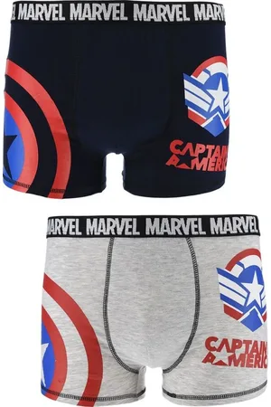Marvel Set pánských boxerek Captain America - modrá/šedá