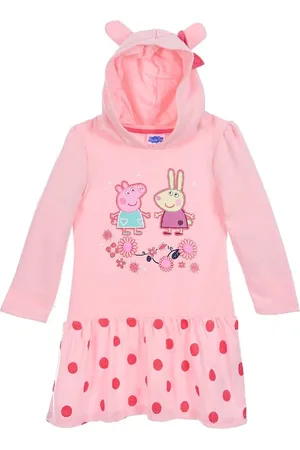 Peppa Pig Prasátko Peppa světle růžové dívčí šaty s kapucí