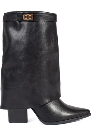 SHELOVET Černé elegantní dámské kozačky na podpatku, podpatek 9 cm RXJ-255B