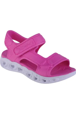 Skechers Růžové dívčí sandály Heart Lights Sandal - Always Flashy