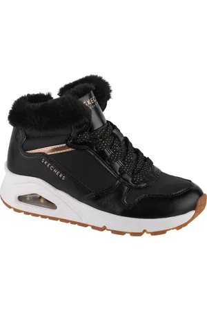 Skechers Černé dívčí boty Uno - Cozy On Air 310518L-BKRG