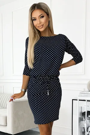 Numoco Sportovní jeans šaty s puntíky FEDERICA 13-157
