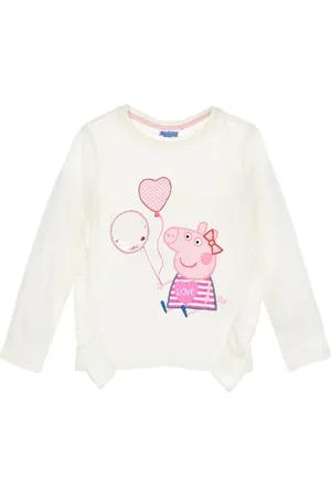 Peppa Pig Prasátko Pepa - Bílé dívčí tričko s dlouhým rukávem