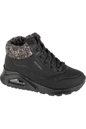 Skechers Černé kotníkové zimní tenisky Uno Gen1 - Darling Daze 310566L-BLK