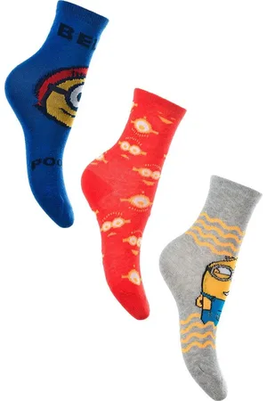 Minions Trojbalení ponožek - /červená/šedá
