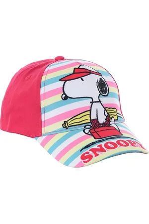 Snoopy Tmavě růžová kšiltovka s barevnými pruhy