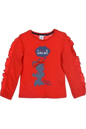 Minnie červené dívčí tričko s volánem