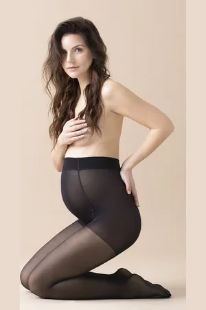 Fiore di Lucia Milano Černé těhotenské punčochy W 5000 Gaia Mama 20 den