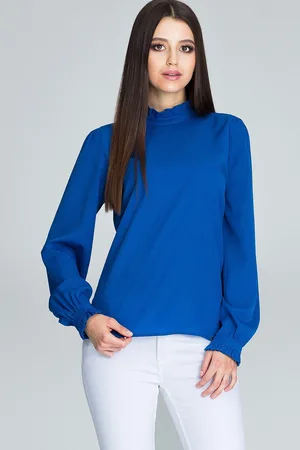 Figl Hladká modrá halenka M595