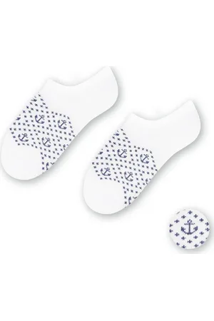 Basics from Amsterdam Bílé dětské bambusové ponožky s kotvičkami Art.152 JW050, WHITE