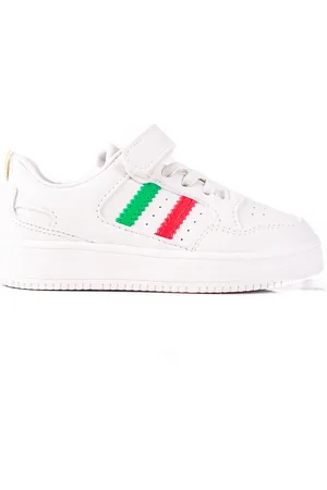 SHELOVET BÍLÉ DĚTSKÉ SNEAKERSY S PÁSKEM RC22BE