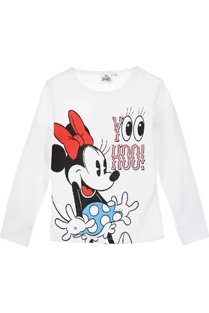 Minnie Bílé dívčí tričko s dlouhým rukávem