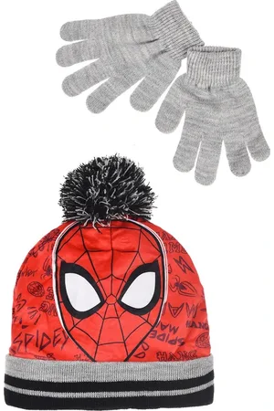 Marvel Spiderman červeno-šedý zimní set čepice a rukavic