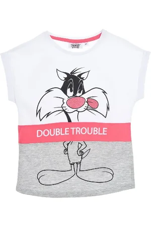 LOONEY TUNES Bílo-šedé dívčí tričko