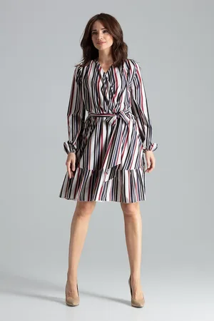 LENITIF Elegantní volánové šaty L053 Pattern
