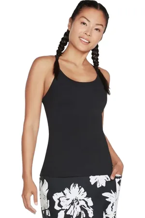 Skechers Černý dámský top Go Walk Racerback Shelf Bra Cami W1TT134-BLK