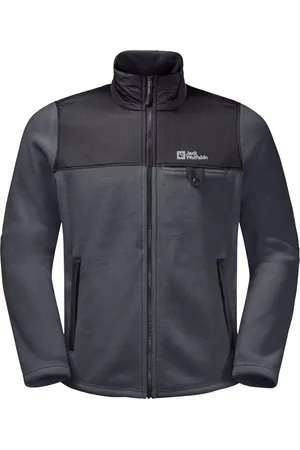 Jack Wolfskin Tmavě šedá pánská fleecová bunda Dna Grizzly Fleece FZ M 1709982-6230