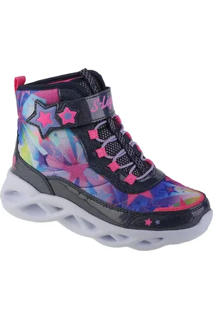 Skechers Barevné dívčí svítící kotníkové tenisky Twisty Brights - Sweet Starz 302690L-NVMT