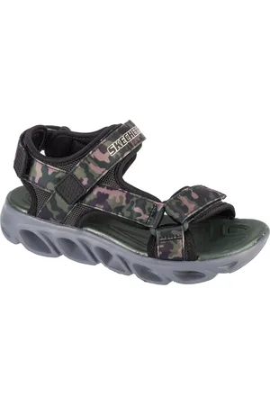 Skechers Tmavé maskáčové chlapecké sandály Hypno-Splash - Sun Breaks 400077L-BKOL