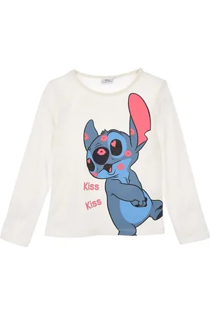Lilo & Stitch Bílé dívčí tričko s dlouhým rukávem Disney Lilo Stitch