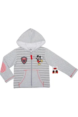 Mickey Mouse Šedá pruhovaná mikina s kapucí