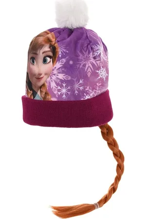 Frozen Fialová čepice s bambulí a copem