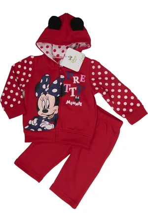 Minnie Dívčí červená souprava s puntíky