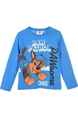 Paw Patrol Modré chlapecké tričko - Chase s dlouhým rukávem