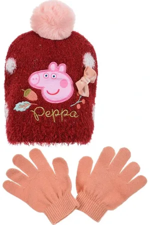 Peppa Pig Hebký set čepice a rukavic - vínová