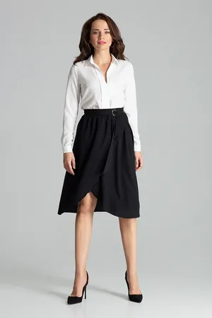 LENITIF Sukně s elegantní sponou L060 Black