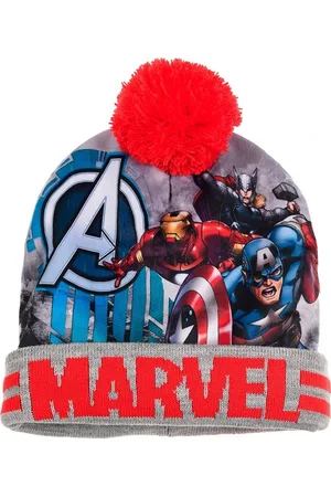 Marvel Marvel warm červeno-šedá chlapecká čepice s bambulí
