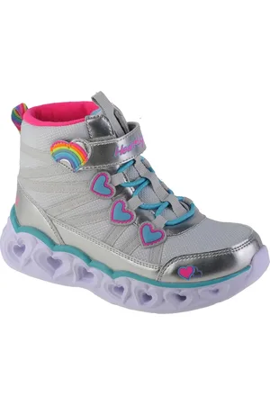 Skechers Stříbrné dívčí svítící tenisky Sweetheart Lights - Sweet Styling 302668L-SMLT