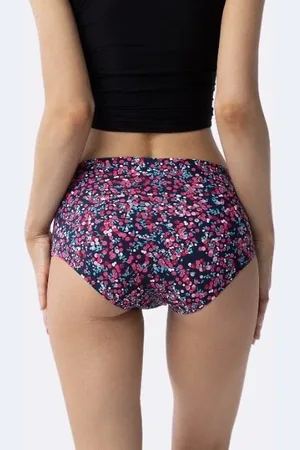 Julimex Květinové kalhotky s vysokým pasem Cranberries Maxi S-2XL