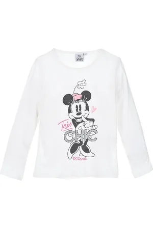 Minnie Bílé dívčí tričko s dlouhými rukávy